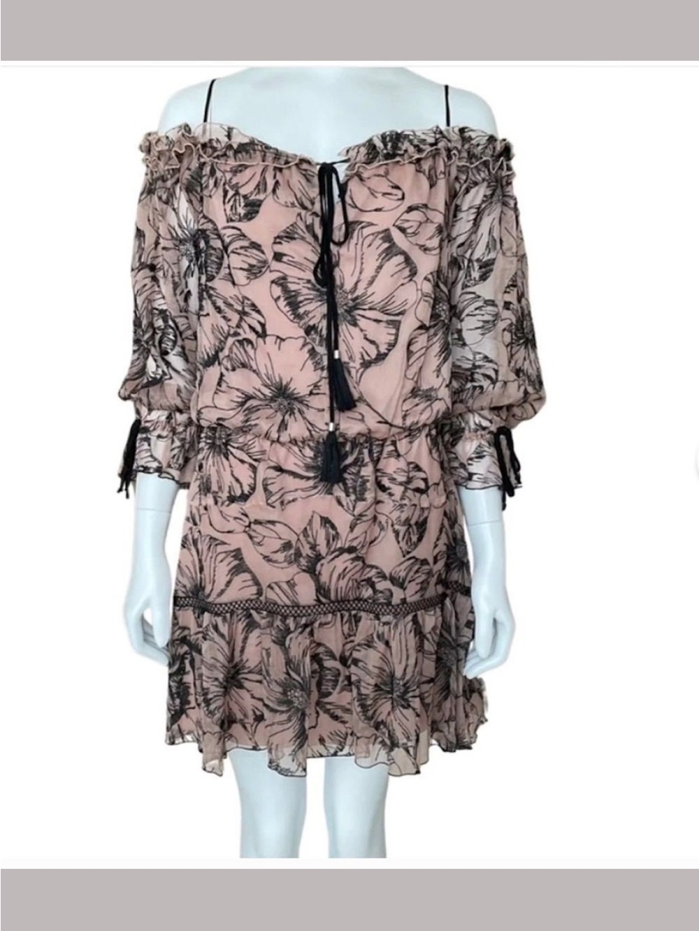 Floral Off-Shoulder Pink Tiered Sundress